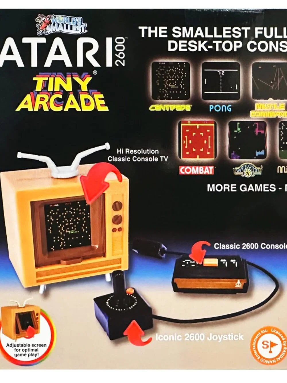 Tiny Arcade Atari 2600 3.5 Inch Playable Mini Retro Game (10 Games)